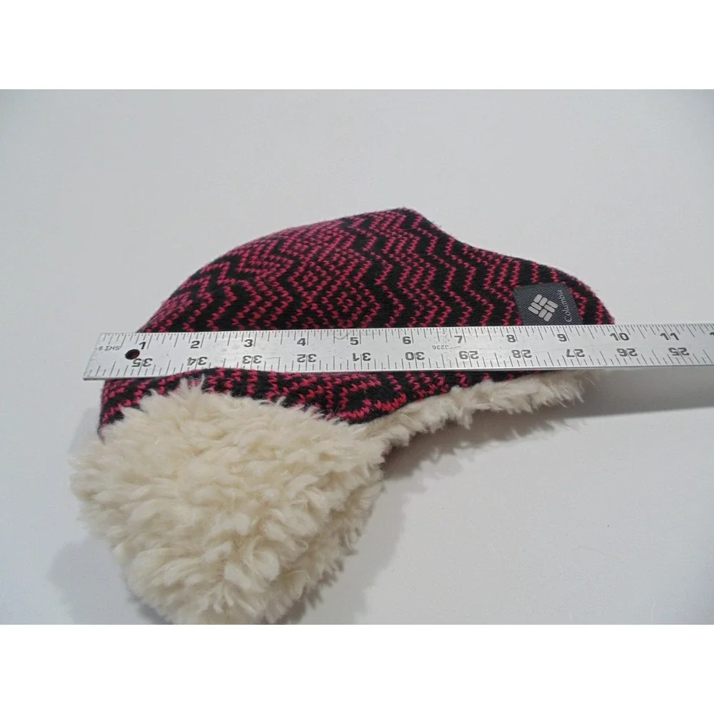 Kid's Columbia Winter Trapper‎ Hat w/Ear Flaps Size S/M Youth Black / Pink